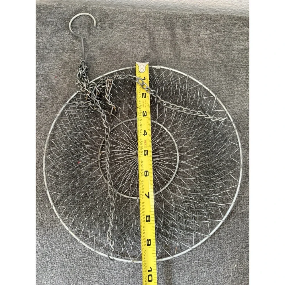 Folding Steel Wire Fishing Net Bait Cage Trap, Primitive Hanging Basket Collapse
